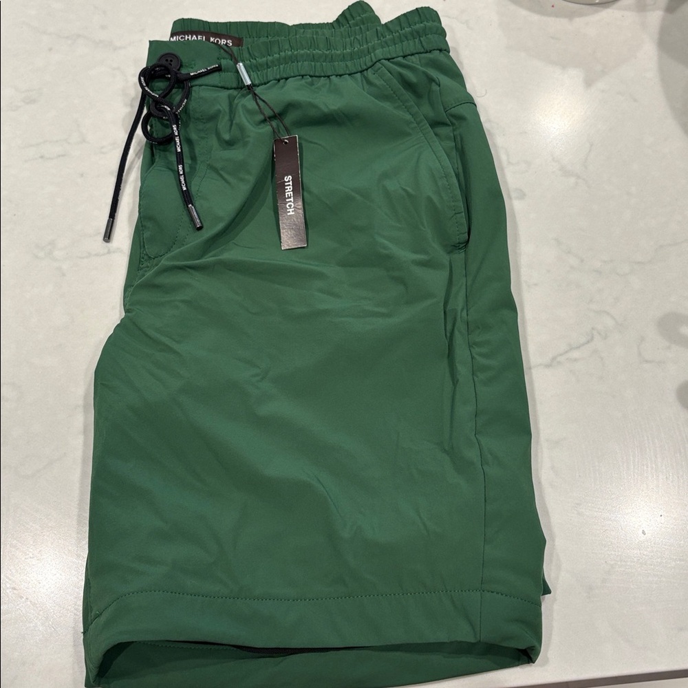🆕 MICHAEL KORS Green Drawstring Swim Trunks